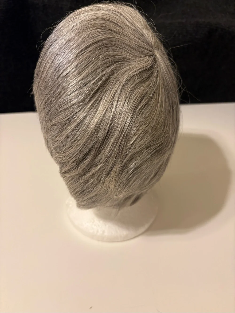 Gray Short Layered Women's Wig Real Human Hair- Unbranded